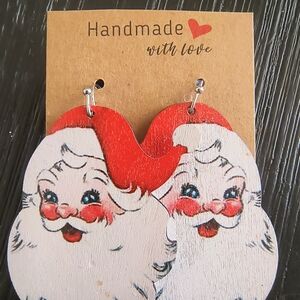 Hand Crafted Santa Earrings - Red and White